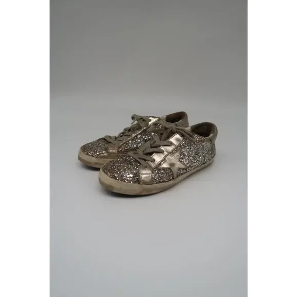Golden Goose Superstar Sneaker Gold Leather Glitter Size 35 - Picture 2 of 11